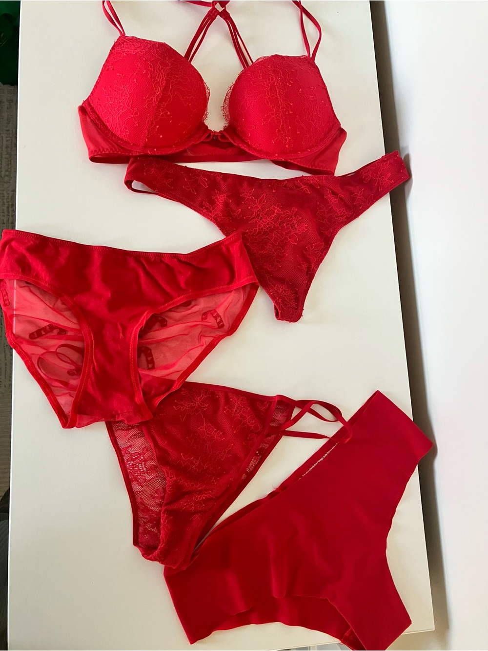 Victoria's Secret Red Lace Bra Set